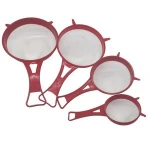 QM Zhejiang home kitchen supplies nylon snoop plastic mesh strainer with handle