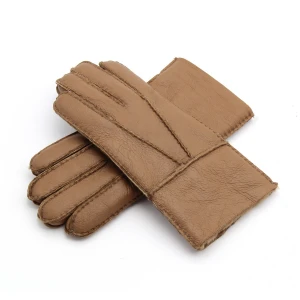 Real Fur Sheepskin For Man  Leather Style  Warm Gloves Mittens
