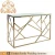 Import Rectangle  metal frame wedding party used gold console table with glass from China