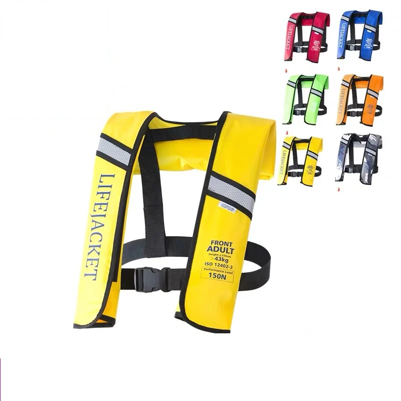 Red color 150n CO2 manual or automatic Inflatable belt pack life jacket high quality straight life vest