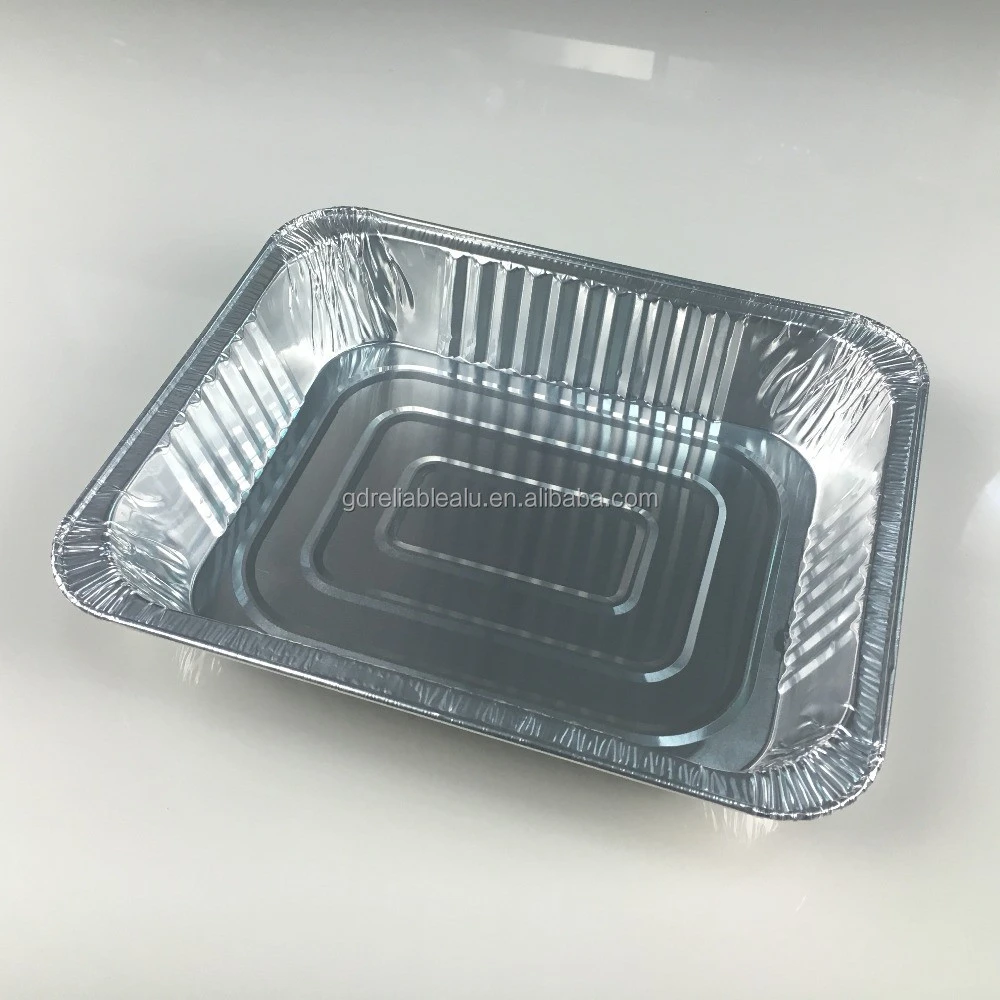 Red Color coating oblong disposable half size aluminum foil food containers roasting turkey trays with clear dome lids