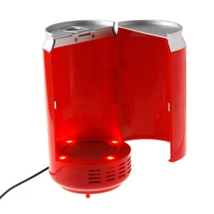 Red Color Gadgets Mini USB PC Fridge Beverage Drink Cans Cooler & Warmer Drop Shipping Wholesale
