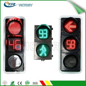 Red yellow green led traffic signal light with timer
