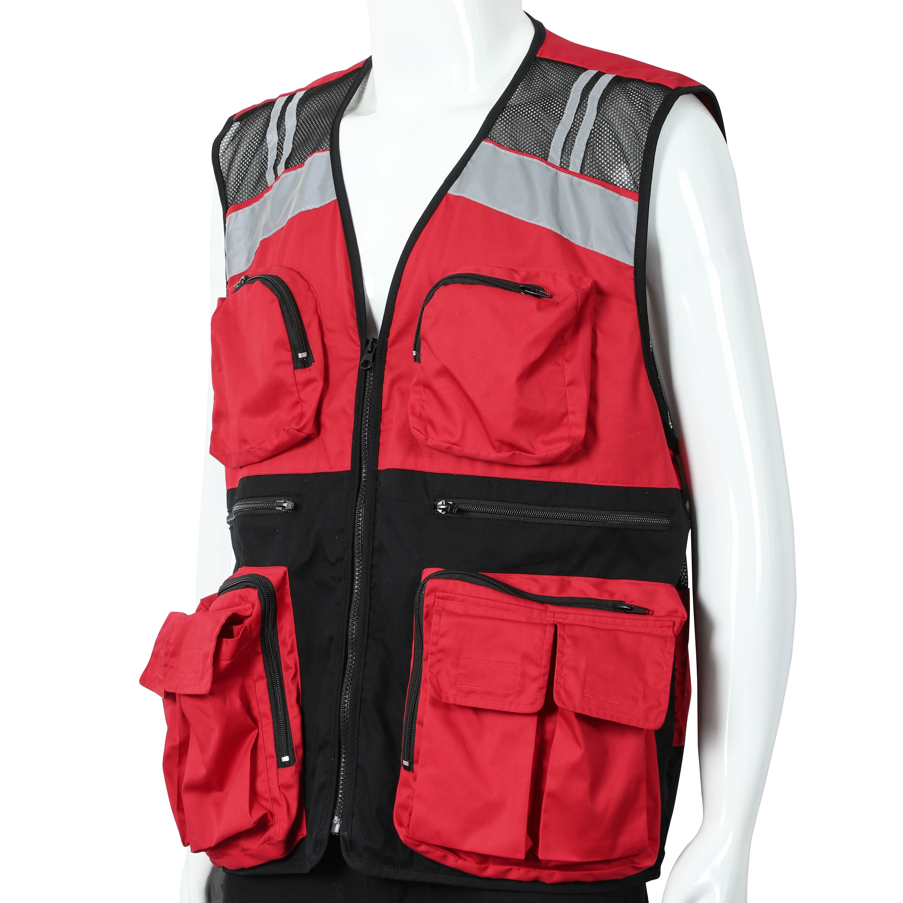 Reflective Vest Jacket Strip Mesh Fabric Construction Security Safety Vest Reflective Clothing Working uniform