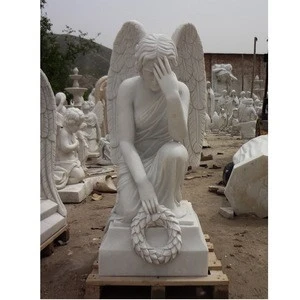 Religious Church White Marble Graveyard Angel Statue