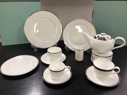 Restaurant Hotel Fine Bone China Tableware Porcelain Dinner Set Dishware Party Plates Dinnerware services Ceramics