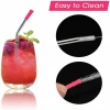 Reusable Custom Stainless Steel Metal Drinking Short Straw Set With Cleaning Brush Bag Case
