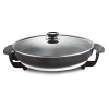 Round cast iron 1500w electric skillet with non-stick coating electric pizza maker