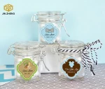 Round Hermetic Spice Glass Jars/bottles with Swing Top Lid - SMALL