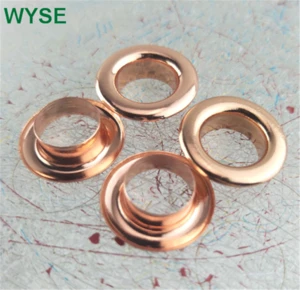 Round shining rose gold metal brass eyelet for clothing