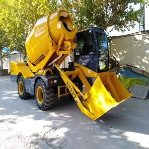 Self-loading concrete mixer truck HY400, 400L capacity Mobile self loading concrete mixer
