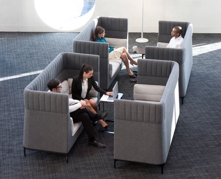 Semi Privacy Pod Team Meeting Acoustic Heigh Back Office Sofa