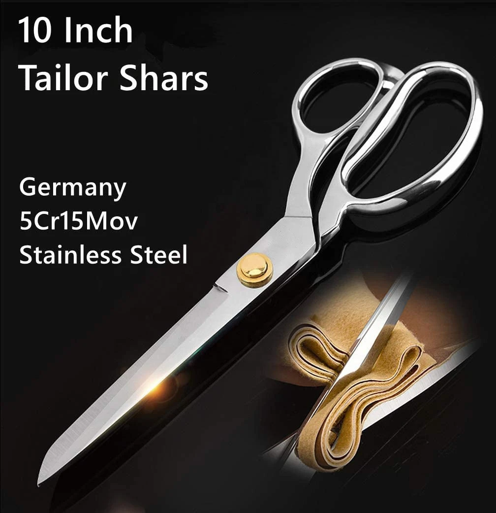 Sewing Scissors Straight Stainless Steel Tailor Dressmaker Shears Leather Arts Fabric Cutting Tool