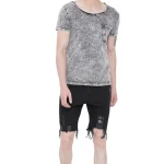 Short Sleeves Best Selling New Design Acid Wash Men T-Shirt OEM Service Cheap Price Casual Wear Acid Wash Men T-Shirt