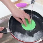 Silicone dishwashing brush multifunction home kitchen scouring pad brush pot brush decontamination coaster anti-scalding device