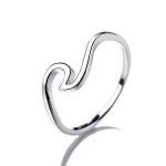 Simple Jewelry Marine Life 925 Sterling Silver Ocean Surf Wave Ring