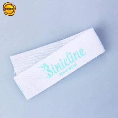 Sinicline Custom Blue Logo Cotton Clothing Label Printed Label