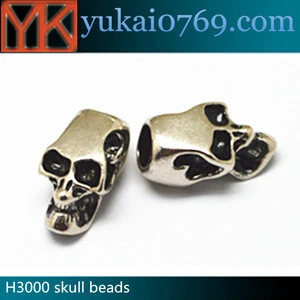 skull bone beads/large beads jewelry making/metal beads