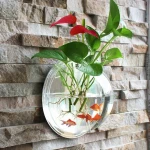 Small Cheap Clear Plastic Acrylic Wall Mounted Semicircle Fish Bowl