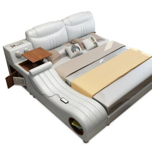 Smart Bed Furniture Supplier in Foshan Direct Sale Tatami Massage Leather Bed