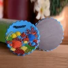 Soft PVC Item 3D Design Embossed Promotional Sea World Cartoon Custom Round Shape PVC Fridge Magnet