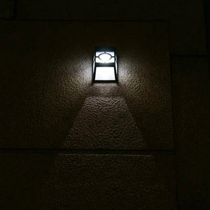 Solar Powered Wall Mount 2 LED Lantern Light Outdoor Landscape Garden Lamp