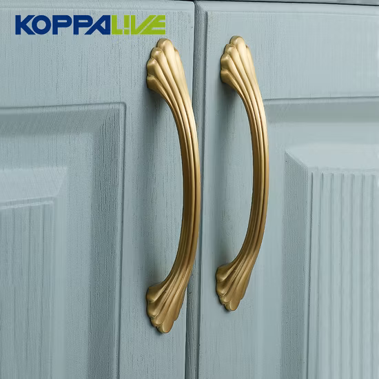 Koppalive Brass European Diplopore Stripe Wardrobe Cabinet Drawer Shoe Box Furniture Pull
