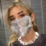 Sparkly Rhinestone Mesh Mask Black Crystal Masquerade Ball Party Nightclub Face Masks Venetian Mardi Gras Jewelry for Women and