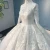 Import Stand collar lace patch muslim bridal wedding dress with long tail from China