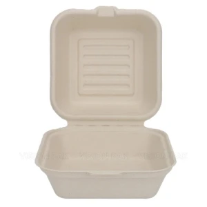 Buy Sugarcane Bagasse Pulp Packaging Biodegradable Brown Lunch Food ...