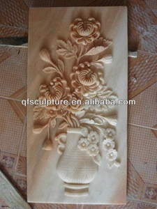 Sunset red floral marble stone wall relief