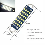 Super bright car LED 44mm 516 562 non-polarity 2016 24SMD license plate light indoor light