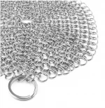 The Original Stainless Steel Cast Iron Cleaner Chainmail Scrubber for Cast Iron Pan Pre-Seasoned Pan Dutch Ovens Waffle Iron Wok