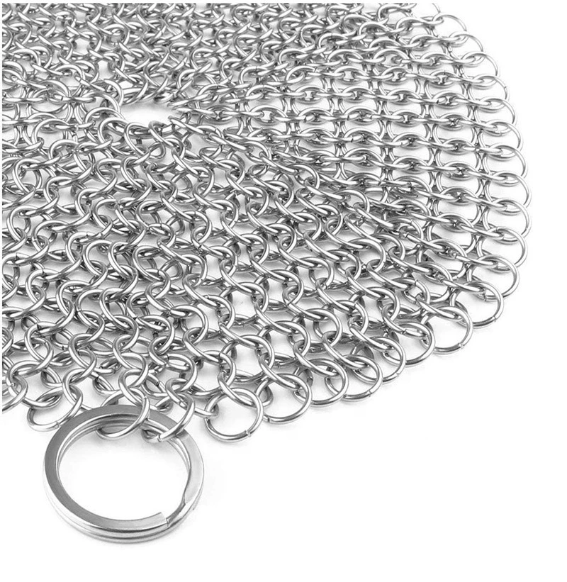 The Original Stainless Steel Cast Iron Cleaner Chainmail Scrubber for Cast Iron Pan Pre-Seasoned Pan Dutch Ovens Waffle Iron Wok