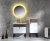 Import Top Quality Hotel White Marble Surface Double Cabinet Light Bathroom Vanity from China