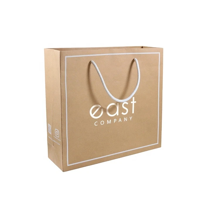 Top Retail Shopping Kraft Paper bags Wholesale Brown Kraft Paper Bag With handle wholesale custom logo