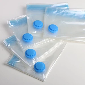 Traveling Vacuum Storage Bag in PA and PE for Clothing or Bedding Space Saver Transparent Storage Bag