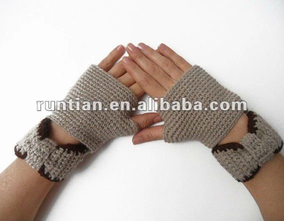 Trendy Women&#x27;s Hand Crocheted Winter gloves Mittens