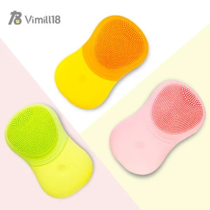 USB Recharge Silicone Facial Cleansing Beauty Tool Sonic Vibration Massage Ultrasonic Face Cleaner Brush