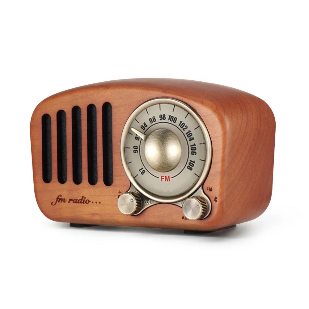 vintage decor home Wooden retro radio with mini portable speaker tf sd card for gift set
