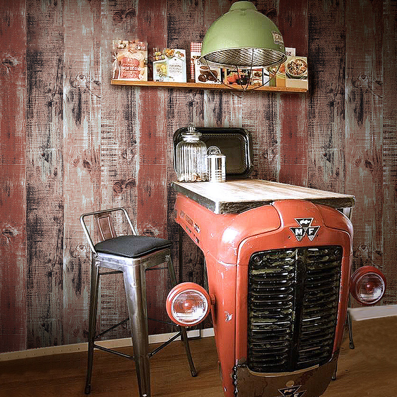 Buy Vintage Wood Grain Wallpaper, Interior Home Decoration Wall ...