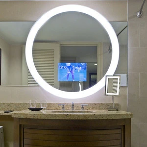 Waterproof TV illuminated modern bath mirror with led/t5/t4 light magic mirror