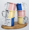 White Enamel ceramic Cup two -tone glazed enamel Coffee  Mug