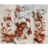 white marble enchase red marble handmade statue relief