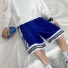 Wholesale 100 Polyester Mesh Short Pants Casual Side Stripe Custom Mens Basketball Shorts