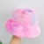 wholesale 2020 newest women hat rainbow faux fur bucket hat fashion tie dye winter hat for women