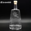 Wholesale  750ml empty transparent clear glass liquor bottles with corks for drinking Whisky Rum Gin Wine Tequila
