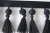 Import Wholesale 7.5cm black pendant pom pom trim, fringe tassel trim, handmade beaded trims from China