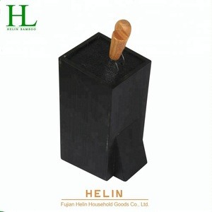 Wholesale bamboo knife block with plastic rod