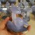 Import Wholesale Blue Chalcedony Triple Mushrooms Carving Natural Crystal gemstone blue agate stone jade jasper healing mushrooms from China